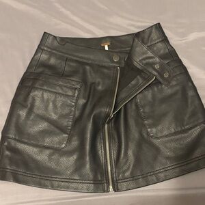 Free people leather mini skirt